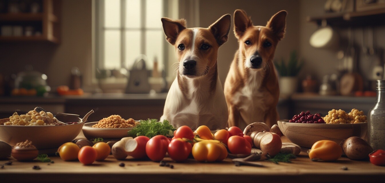 Ingrédients frais pour aliments biologiques pour chiens